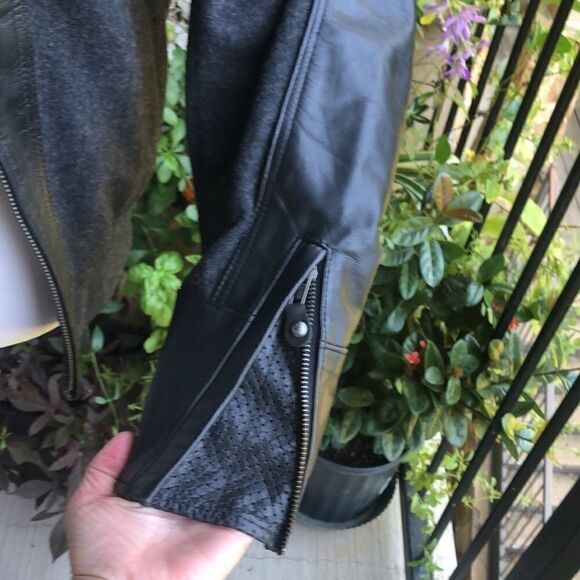 - NWOT Roland Sands Designer Men’s Wool/Leather Biker Jacket - Picture 6 of 16